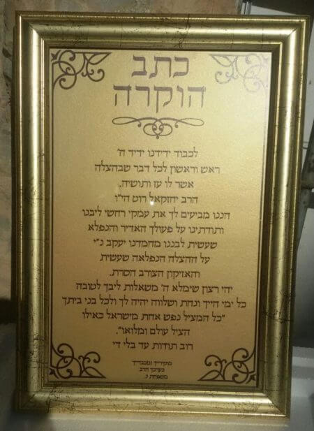 כתב הוקרה איחוד הצלה