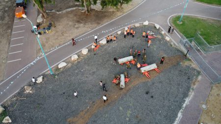 זה רק תרגיל: עשרות נפגעים טופלו על ידי מתנדבי איחוד הצלה בזירת פיצוץ באוטובוס.