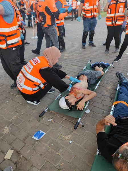 זה רק תרגיל: עשרות נפגעים טופלו על ידי מתנדבי איחוד הצלה בזירת פיצוץ באוטובוס.