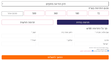 תרומת ציוד - חדש